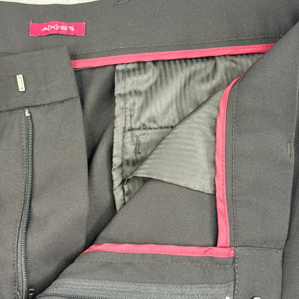 Axist Perry‎ Ellis Mens Dress Pants 38x30 Black Flat Front Straight Leg A9HB0002